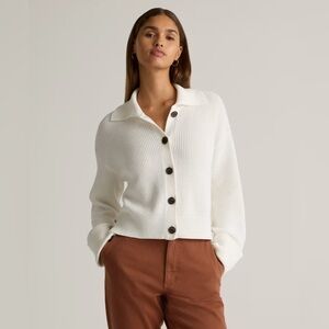 100% Organic Cotton Fisherman Collared Cardigan